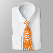 Cravate Mandala Tribal Orange (Attaché)
