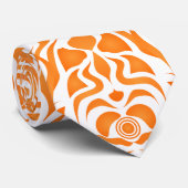Cravate Mandala Tribal Orange (Roulé)