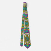 Cravate Mandala violet et vert (Dos)