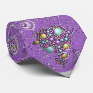 Cravate Mandelbrot Fractal Apollonian Sphere Purple Gold