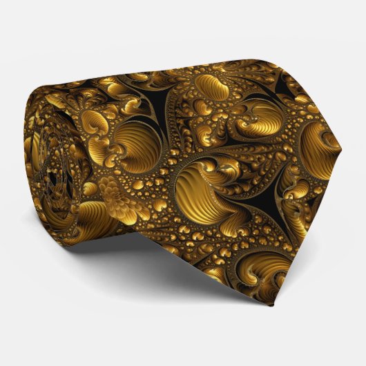 Cravate Mandelbrot Gold Fractal (Roulé)