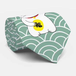 Cravate Maneki Neko Chat Lucky