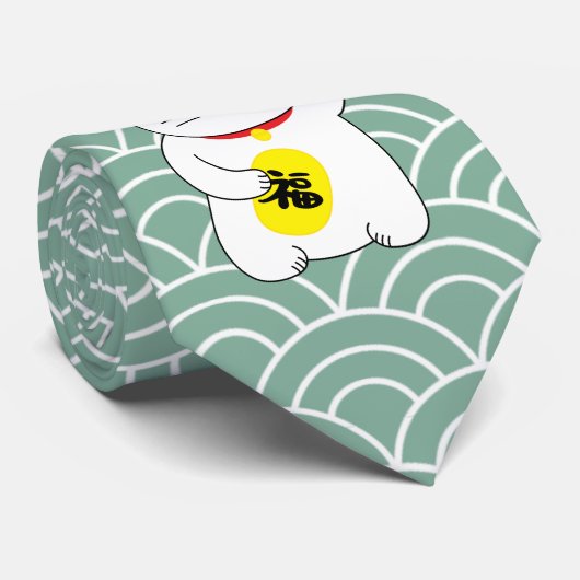 Cravate Maneki Neko Chat Lucky (Roulé)
