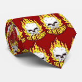 Cravate Mangez mon crâne Flames (Roulé)