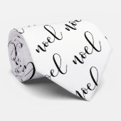 Cravate Manuscrit noir et blanc de Noël de Noel | (Roulé)