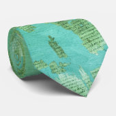 Cravate Manuscrit P45 - Turquoise (Roulé)