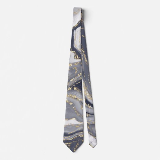 Cravate Marbled Gray, White and Gold (Devant)
