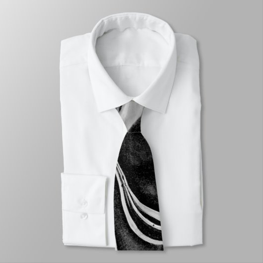 Cravate Marbrage noir et blanc (Attaché)