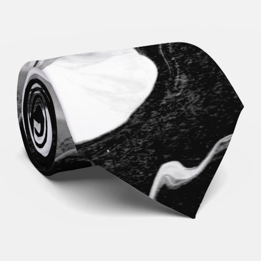 Cravate Marbrage noir et blanc (Roulé)