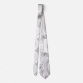 Cravate Marbre Abstrait Moderne en Agate Blanche et Argent (Dos)