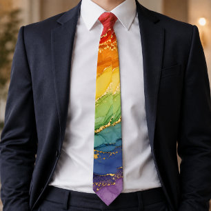 Cravate Marbre arc-en-ciel LGBTQ