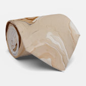 Cravate Marbre Beige Élégant Art Abstrait (Roulé)