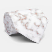 Cravate Marbre blanc Carrara Rose Parties scintillant or T (Roulé)