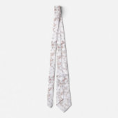 Cravate Marbre blanc Carrara Rose Parties scintillant or T (Dos)