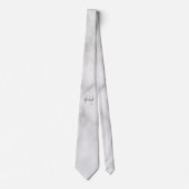 Cravate Marbre blanc Moderne Script Monogramme et nom (Devant)