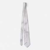 Cravate Marbre blanc Script Monogramme personnalisé et nom (Dos)