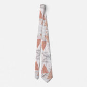 Cravate marbre blanc tendance triangles or rose géométriqu (Dos)