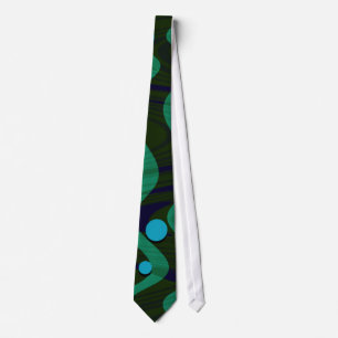 Cravate Marbré bleu bleu vert point vague