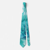 Cravate Marbre d'encre Mint Aqua (Devant)