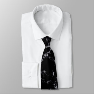 Cravate Marbre élégant style4 - noir et blanc
