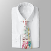 Cravate Marbre fluide tourbillonnant sarcelle et or rose d (Attaché)