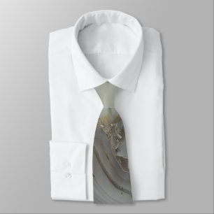 Cravate Marbre gris avec Veine or