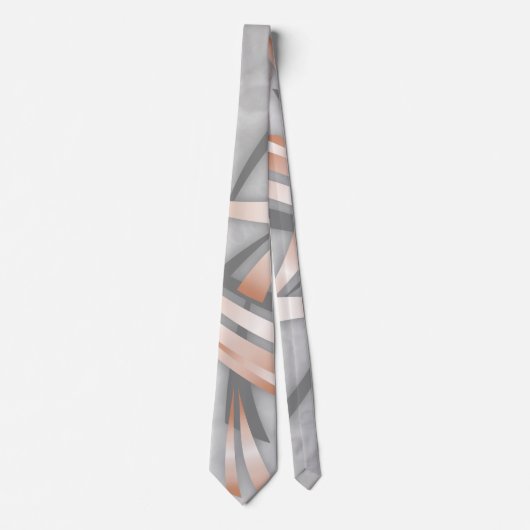 Cravate Marbre gris or rose Art Abstrait (Devant)
