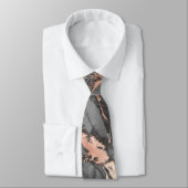 Cravate Marbre gris or rose design moderne (Attaché)