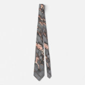 Cravate Marbre gris or rose design moderne (Devant)