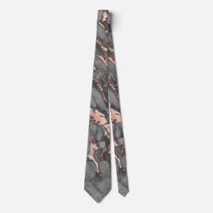 Cravate Marbre gris or rose design moderne