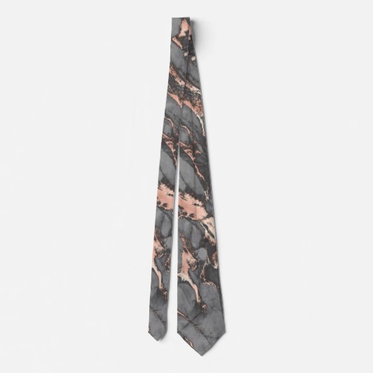 Cravate Marbre gris or rose design moderne (Dos)