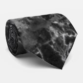 Cravate Marbre Noir Avec Gris (Roulé)