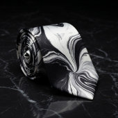 Cravate Marbre noir et blanc élégant