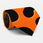 Cravate Marbre noir et orange Abstrait Motif géométrique (Roulé)