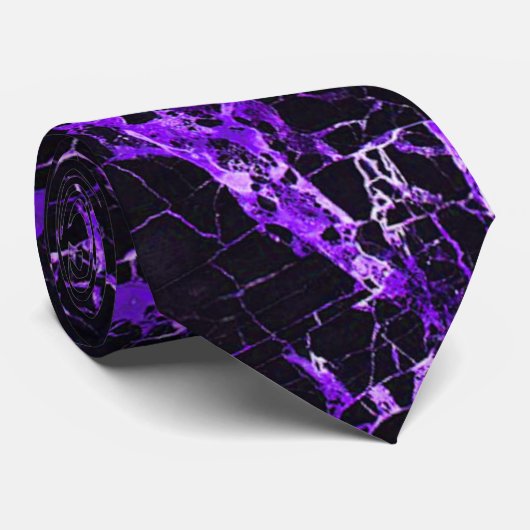 Cravate Marbre noir et pourpre, (Roulé)