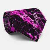 Cravate Marbre noir et rose, (Roulé)