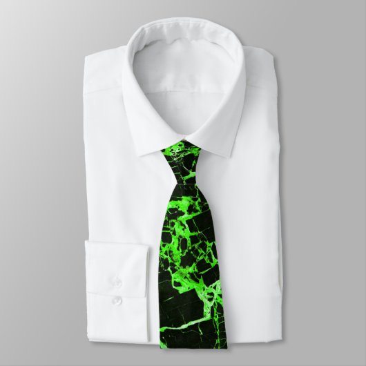 Cravate Marbre noir et vert, (Attaché)