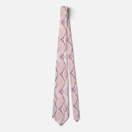 Cravate Marbre rose clair Agate Collection moderne (Devant)