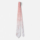 Cravate Marbre rose de parties scintillantes d'or (Devant)