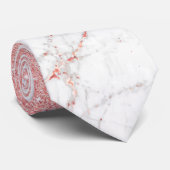 Cravate Marbre rose de parties scintillantes d'or (Roulé)