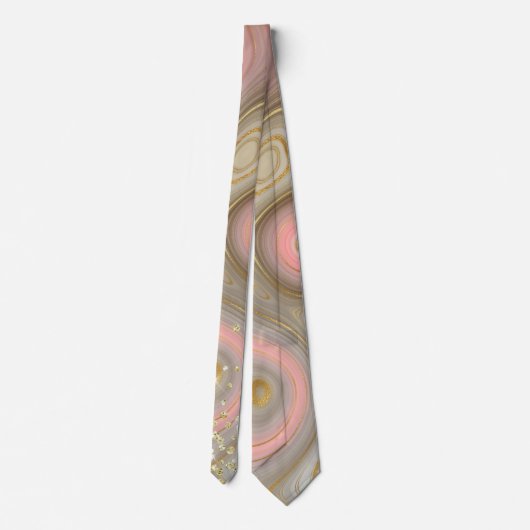 Cravate Marbre rose et beige Parties scintillant or cravat (Dos)