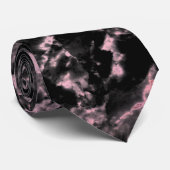Cravate Marbre rose et noir (Roulé)