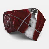 Cravate Marbre rouge brillant de luxe (Roulé)