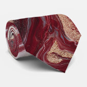 Cravate Marbre Rouge Or Élégant (Roulé)