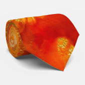 Cravate Marbre rouge, or, orange, encre imprimé mens crava (Roulé)