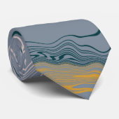 Cravate Marbre tourbillonnant bleu et gris (Roulé)