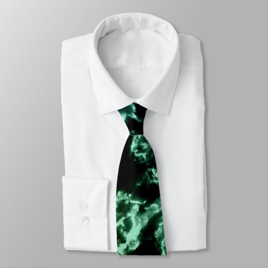 Cravate Marbre vert sur noir (Attaché)
