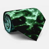 Cravate Marbre vert sur noir (Roulé)