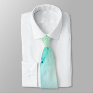 Cravate Marbre vert turquoise, aquarelle motif abstrait