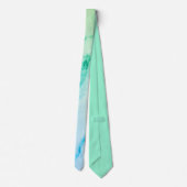 Cravate Marbre vert turquoise, aquarelle motif abstrait (Dos)
